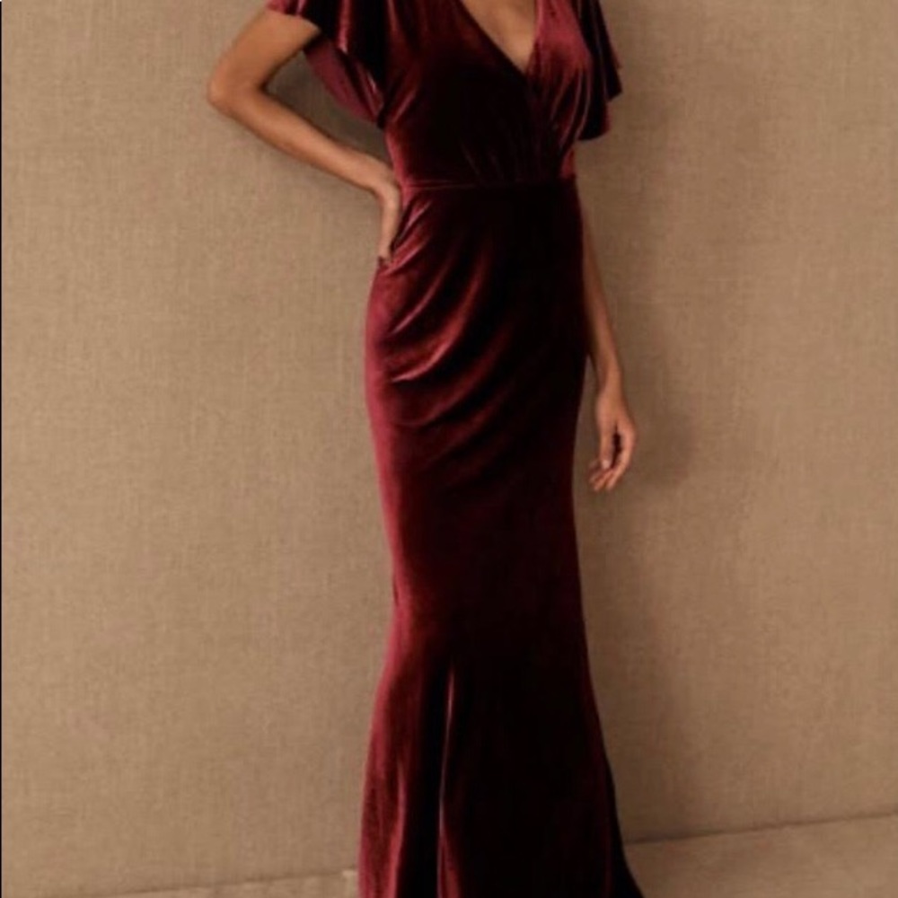 Jenny Yoo Ellis Velvet Open Back Dress